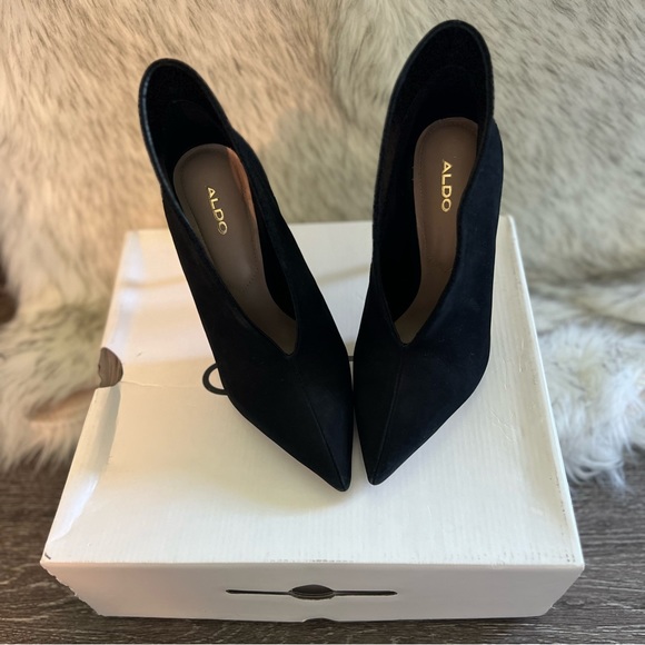 ALDO MELIDITH Stiletto Black Suede Heel Women's Size 5. Retail $ 110 - Picture 3 of 6